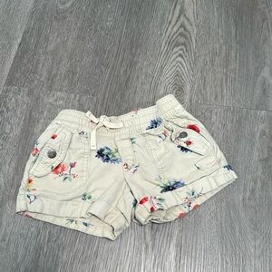 Girl's GAP Tan Floral Summer Elastic Waistband Shorts Size XS